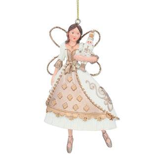Cream & Gold Resin Nutcracker Fairy Decoration