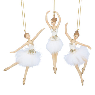 Cream & Gold Ballerina w Feather Tutu Decoration