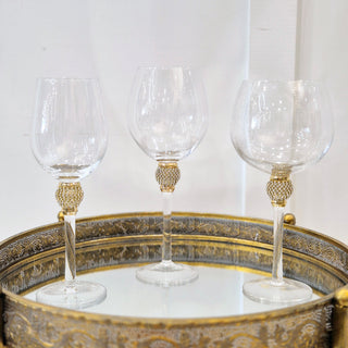 The Berkeley – Set of 4 Gold Diamante Ball Gin Glasses
