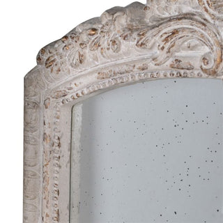 Tall arched mirror with aged glass and distressed frame and speckled glass – The Baggot Mirror by Lily Bloom