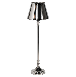 Bonnie Slim Nickel Table Lamp with metal shade – modern polished nickel lighting available at Lily Bloom, Gorey, Ireland.