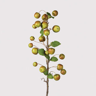 Artificial crab apple branch with fruit and green leaves – 70cm botanical stem available from Lily Bloom Gorey