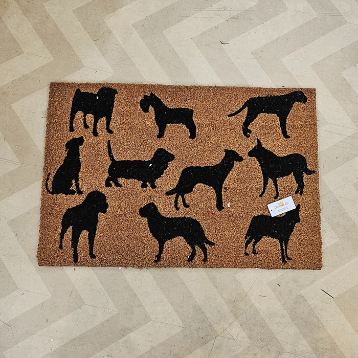 Inside Doormat with Dog Illustration