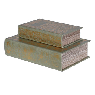 Set of 2 Jane Eyre decorative faux leather book boxes with gold foil detail – available at Lily Bloom, Gorey, Ireland.