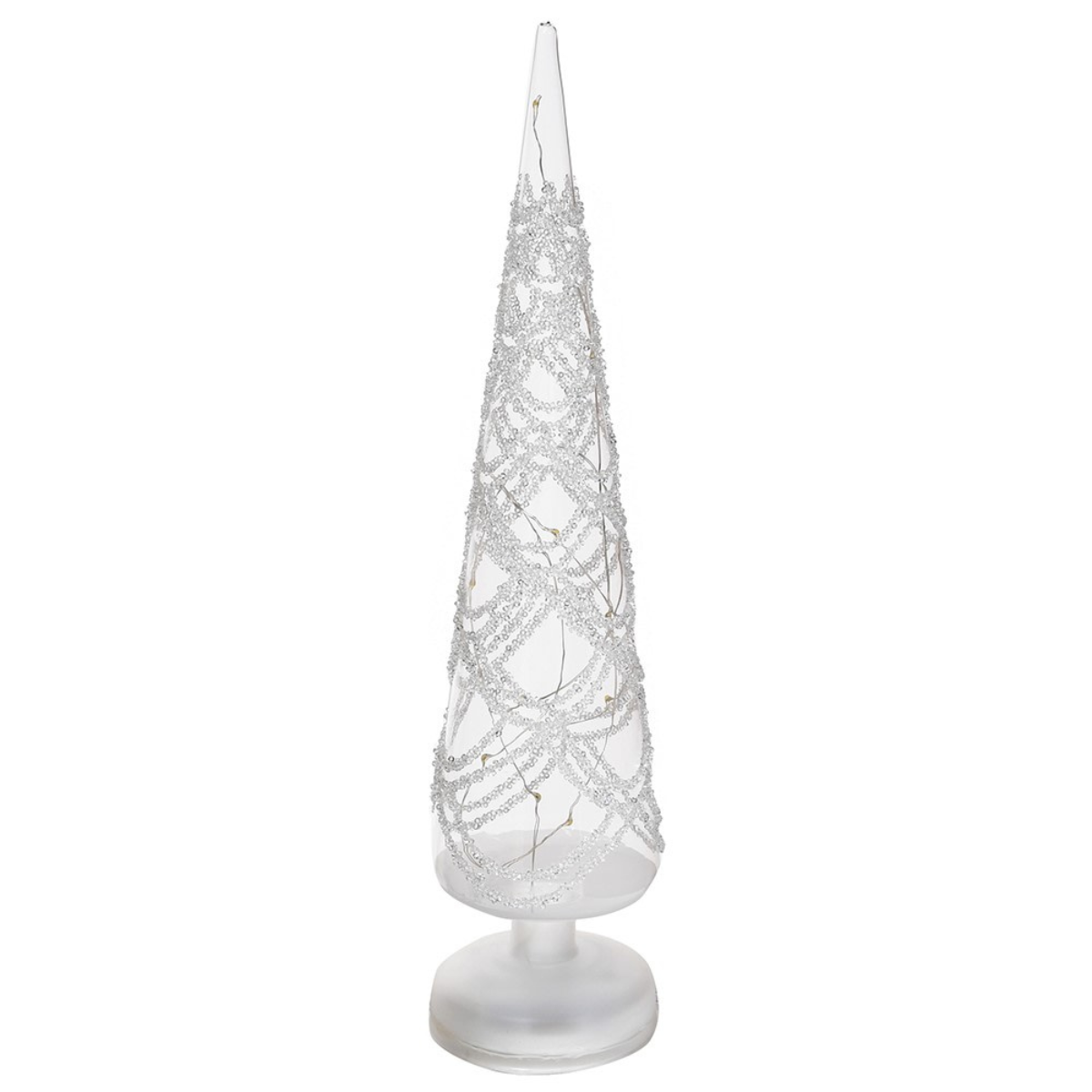 Lit Glitter Swag Glass Tree Lily Bloom Interiors