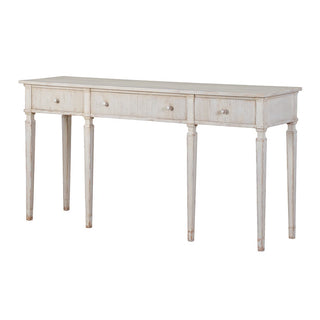 The Montclair Console Table – Ribbed 3 Drawer Oak Finish – Available at Lily Bloom, Gorey, Ireland