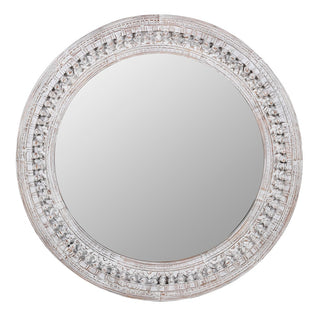 Round Moroccan Carved Mirror