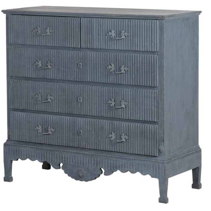 Nordic Blue-wash 2/3 Chest of Drawers