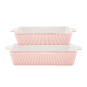 Pink Alice Rectangular set of 2 dishes