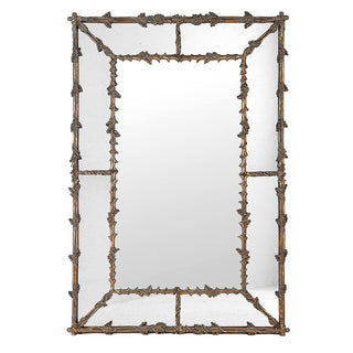 Large gilt gold oak leaf mirror with mottled glass – The Ranelagh Mirror, available at Lily Bloom, Gorey, Ireland.