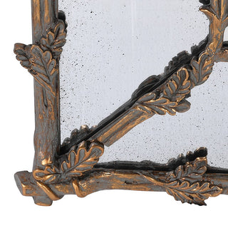 Large gilt gold oak leaf mirror with mottled glass – The Ranelagh Mirror, available at www.lilybloom.ie