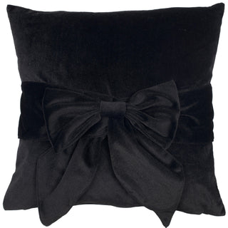 Velvet Belle Bow Cushion Black