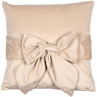 Velvet Belle Bow Cushion Cream