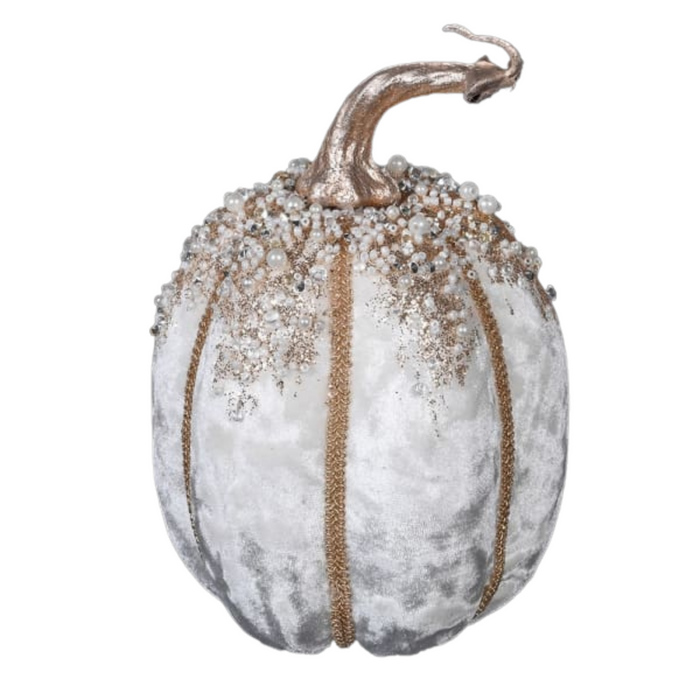 Tall Cream Pumpkin with Beads - Preorder