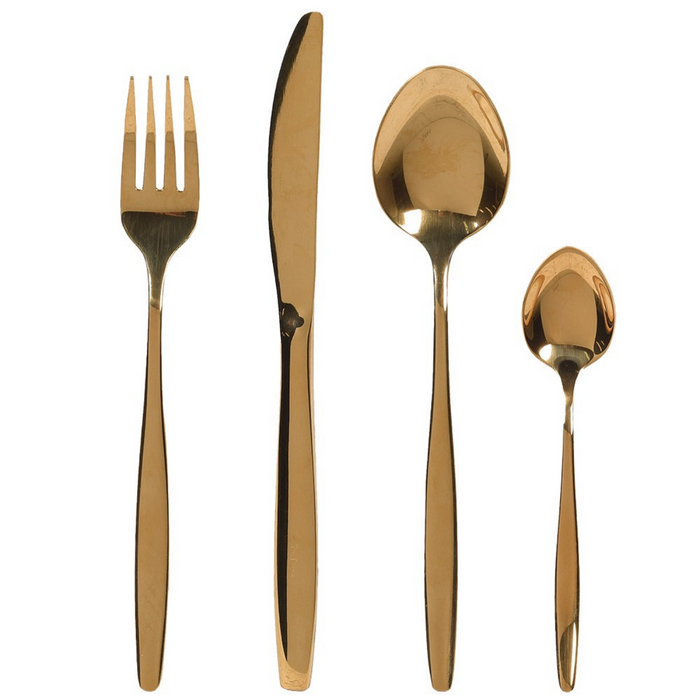 16 Piece Gold Cutlery Set in Gift Box