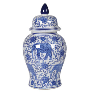 Blue and White Elephant Ginger Jar nationwide delivery www.lilybloom.ie