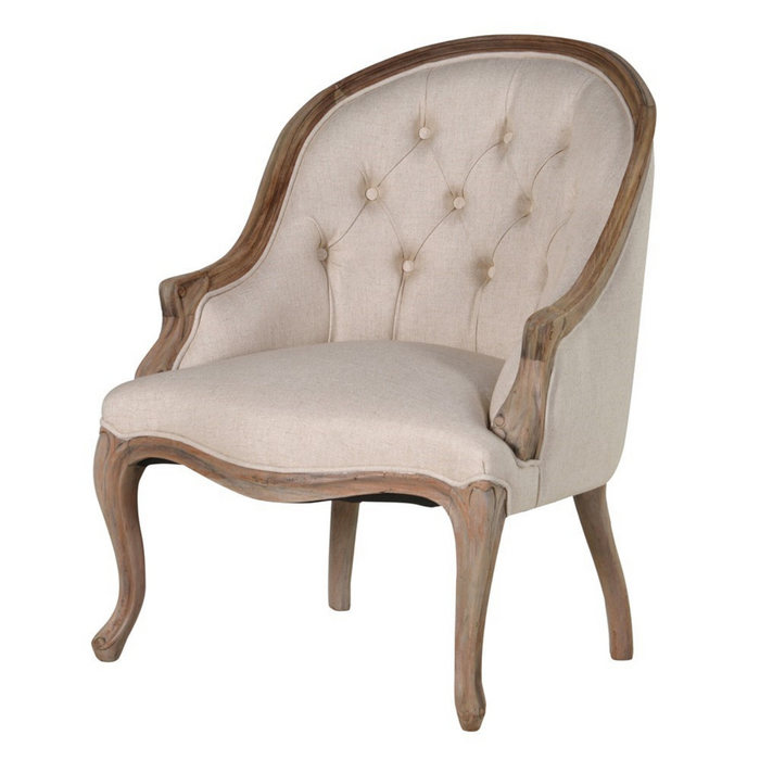 Longleaf Linen Curved Back  Chair