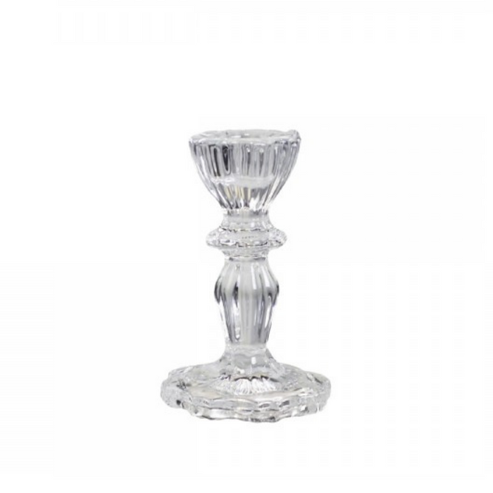 Glass candlestick with lace edge