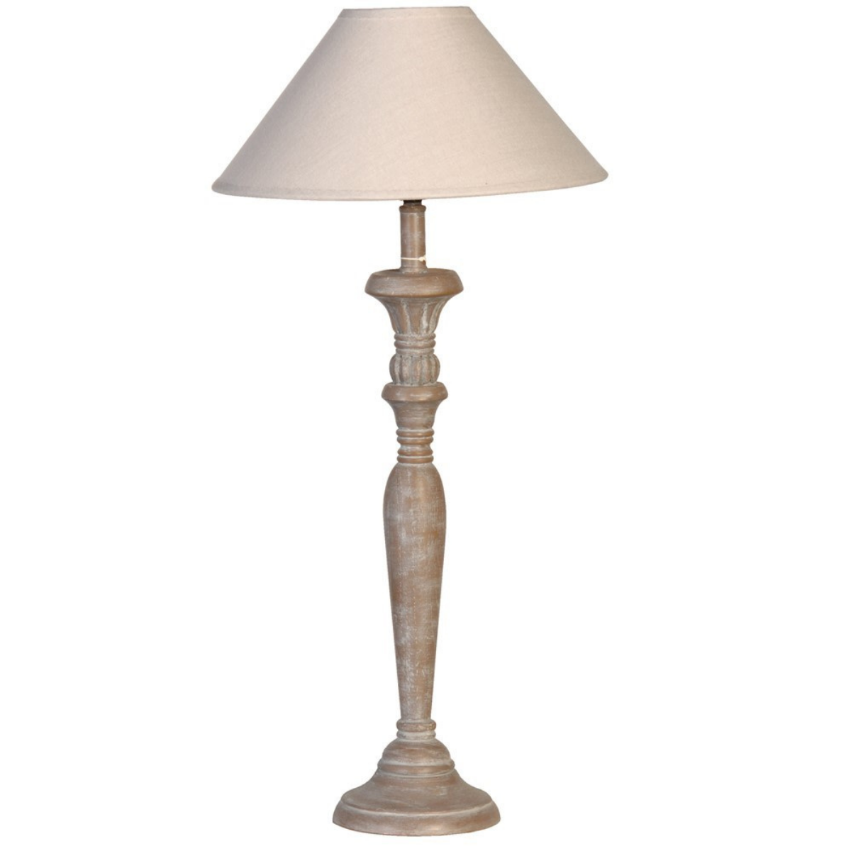 Grey Wash Candlestick Lamp with Shade Lily Bloom Interiors