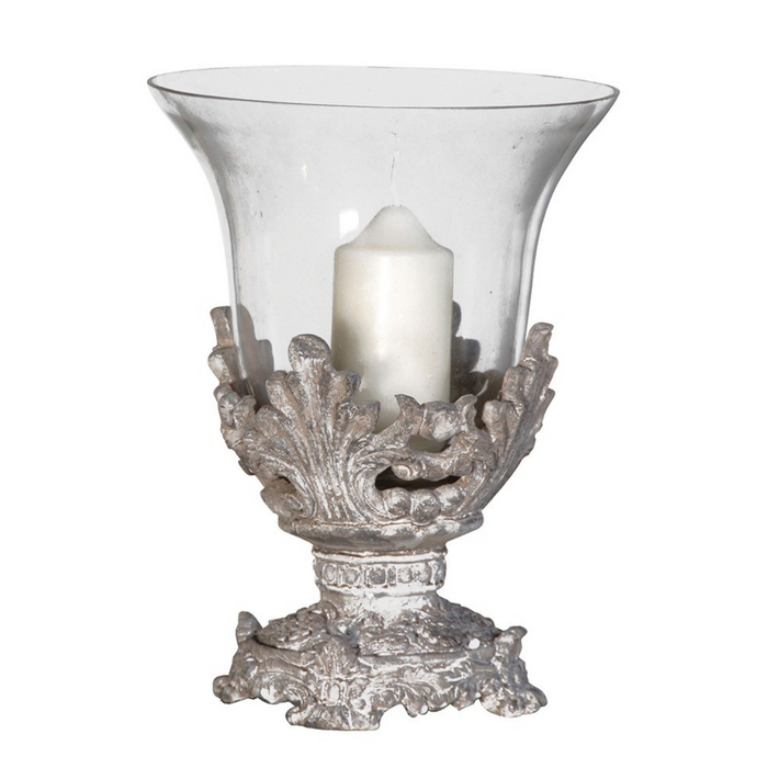 Ornate Candleholder with Glass