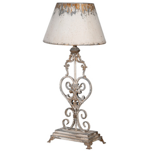 Ornate Distressed Iron Table Lamp with Shade nationwide delivery www.lilybloom.ie