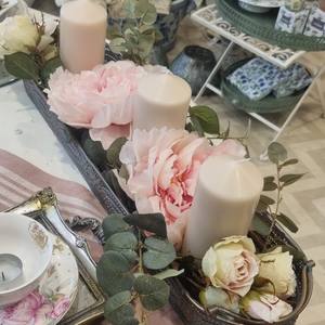 Pink Peony Oblong Tray candle display nationwide delivery www.lilybloom.ie