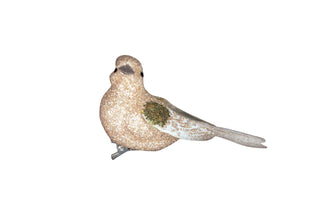 Gold Sparkling Bird On Clip Dec