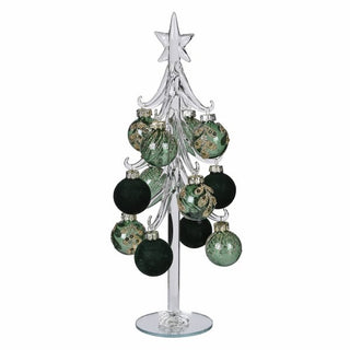 Flock Glitter Bauble Tree