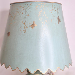Megan – Aqua Metal Lamp with Golden Dragonfly Detailing