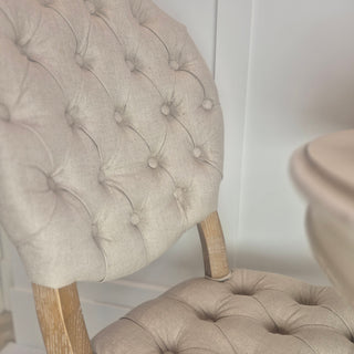 Graham – Linen Buttoned Dining Chair