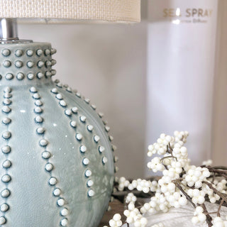 Mia – Pastel Green Beaded Table Lamp