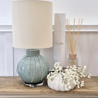 Mia – Pastel Green Beaded Table Lamp