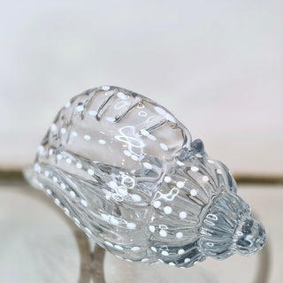 Recycled glass decorative shell ornament, coastal glass sculpture for interiors – buy online at www.lilybloom.ie or visit Lily Bloom, Gorey, Ireland
