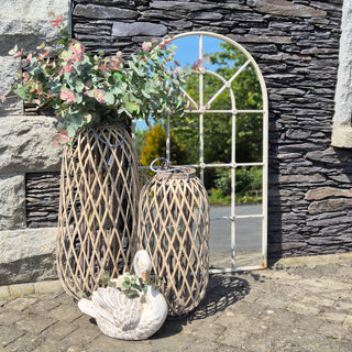 Distressed Cream Outdoor Arch Mirror