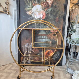 Lily's Entertaining Offer – Gold Drinks Trolley & 8 Diamante Champagne Flutes