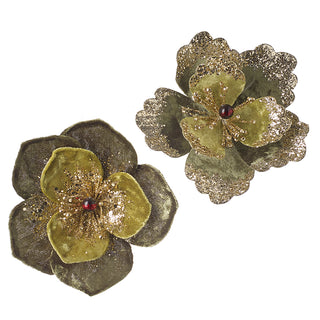 Green Decorative Clip Flower Mix