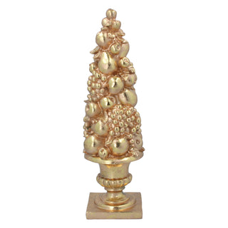 Pre-Order Matt Gold Resin Fruit Stack on Plinth Ornament