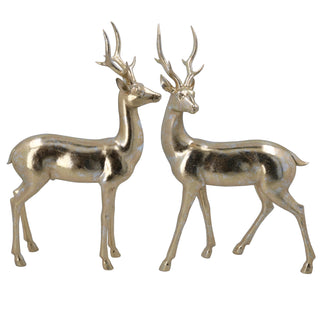 Metallic Gold Resin Stag Ornament