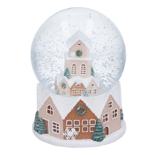 Pre Order Pastel Gingerbread Village Musical Snow Globe