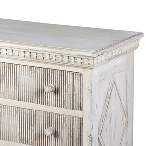 3 Drawer Ribbed  Country Chic Chest