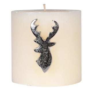Set of 4 Candle Deer Pins Silver