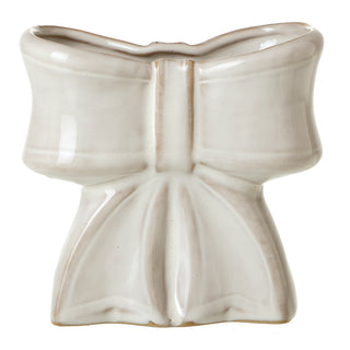 White Ceramic Bow Vase Large