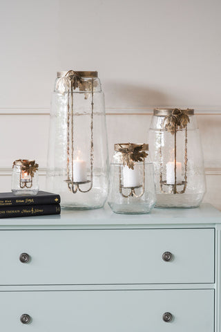 Belvedere Leaf Bottle Hurricane – Medium, Laura Ashley Collection