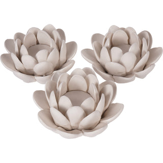 Belvedere Lotus Tealight Holders – Set of 3, Laura Ashley Collection
