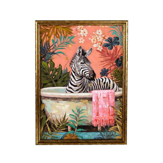 Ziggy – Zebra in the Tub Canvas Art