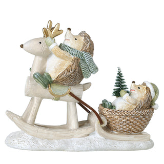 Hedgehog on Rocking Deer