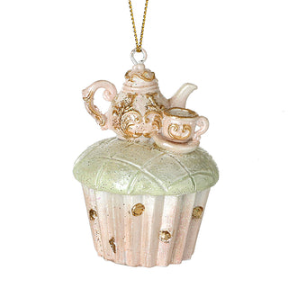 Hanging Pink Teapot & Cup on Cupcake