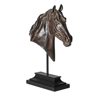 Aintree Lass Horse Head Sculpture – antique finish horse head on stand, available at Lily Bloom, Gorey, Ireland