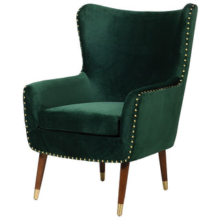 Albert armchair in heritage green with stud detailing – available at Lily Bloom, Gorey, Ireland.
