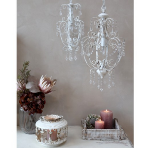 Antique White Chandelier handmade nationwide delivery www.lilybloom.ie